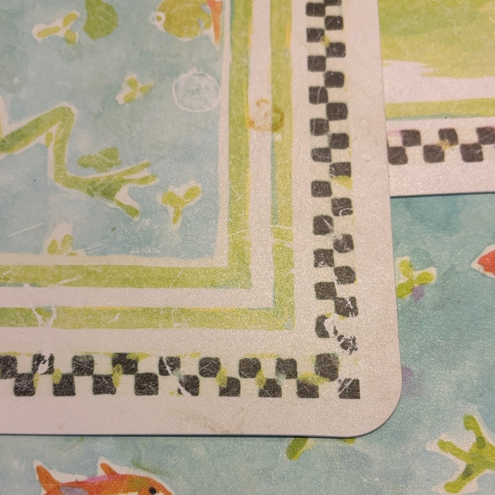 MacKenzie-Childs Frog & Farm Placemat Set — Green, Blue, Orange - Picture 2 of 4